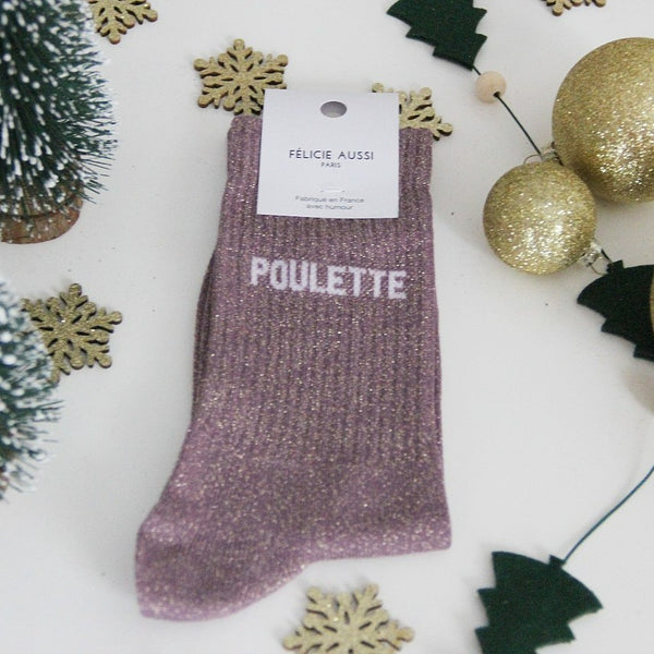 CHAUSSETTES FEMME POULETTE À PAILLETTES