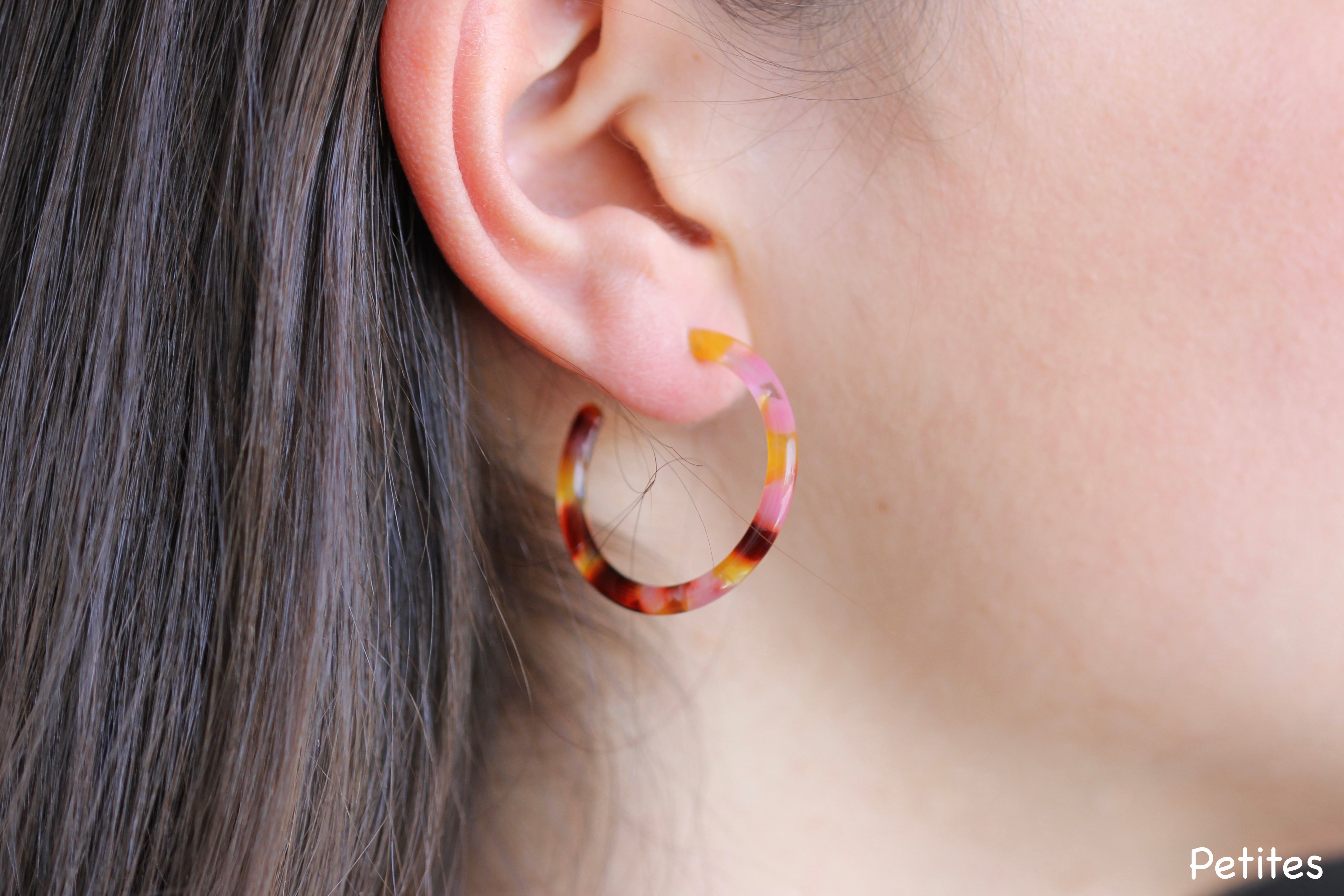 Boucles d’oreilles en acétate – Créoles Hanoï
